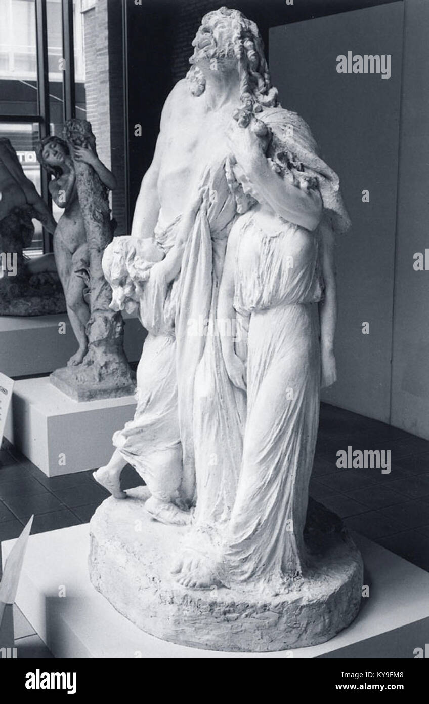 Le tableau 'Oedipe et l'Exode' de Théodore Louis Auguste rivière est conservé au Musée des Augustins, mettant en valeur les thèmes de la mythologie grecque et du drame tragique. L'œuvre reflète l'intensité émotionnelle du voyage d'Œdipe et le thème de l'exil. Banque D'Images