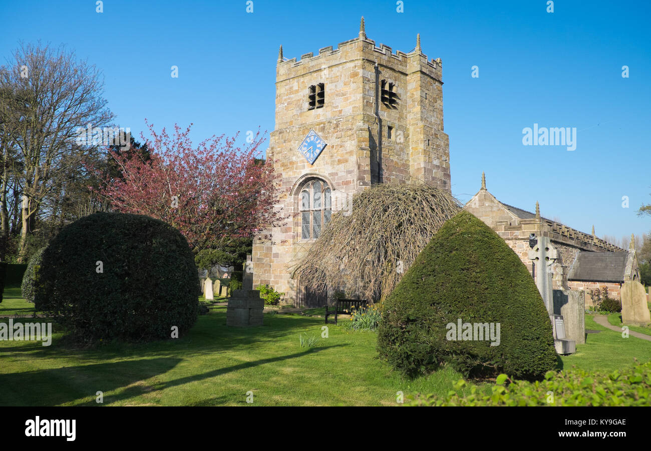 St Michael's historique sur l'église paroissiale de Wyre dans le village de Wyre Lancashire 16.4.17 Banque D'Images