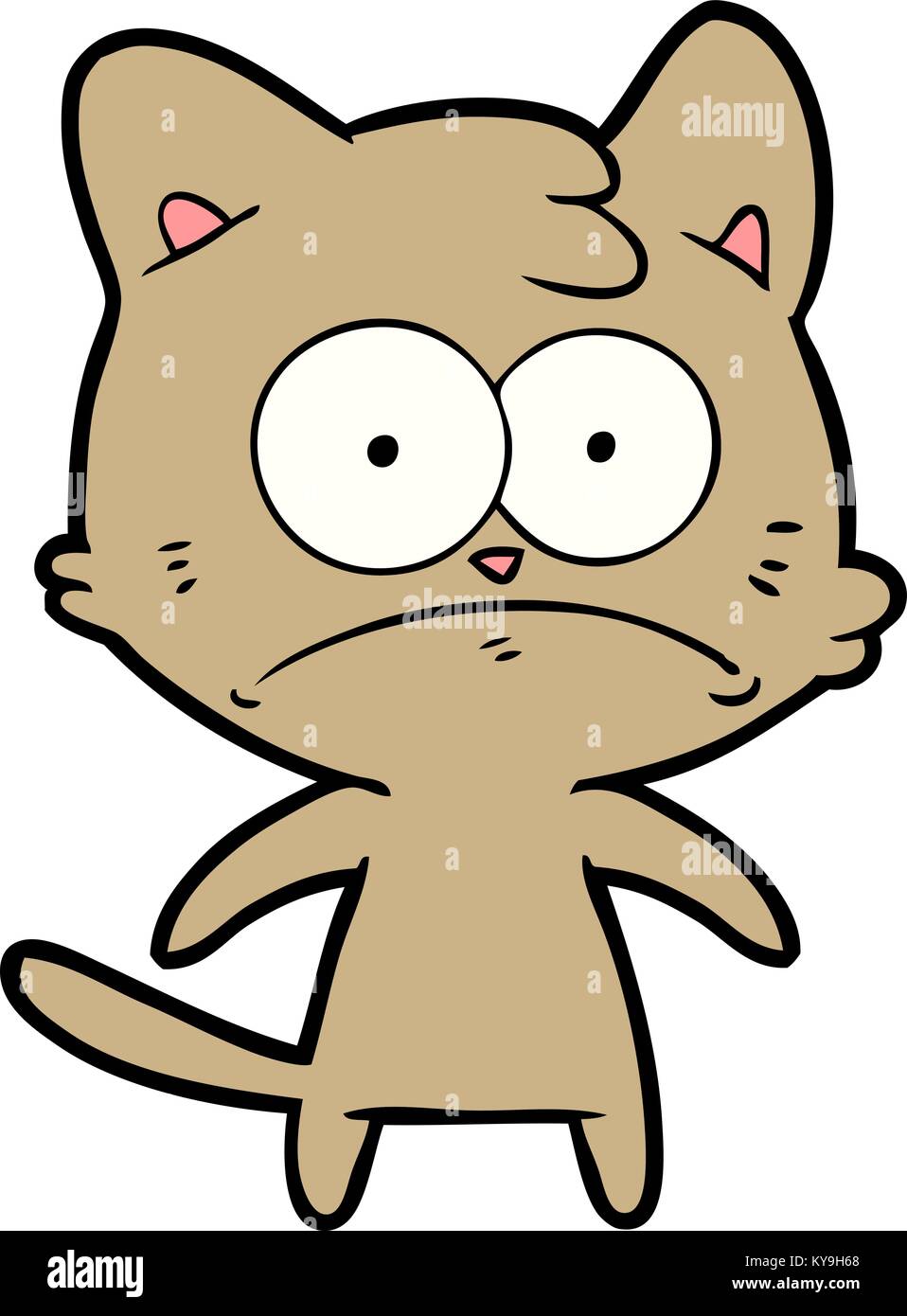 Cartoon chat nerveux Illustration de Vecteur