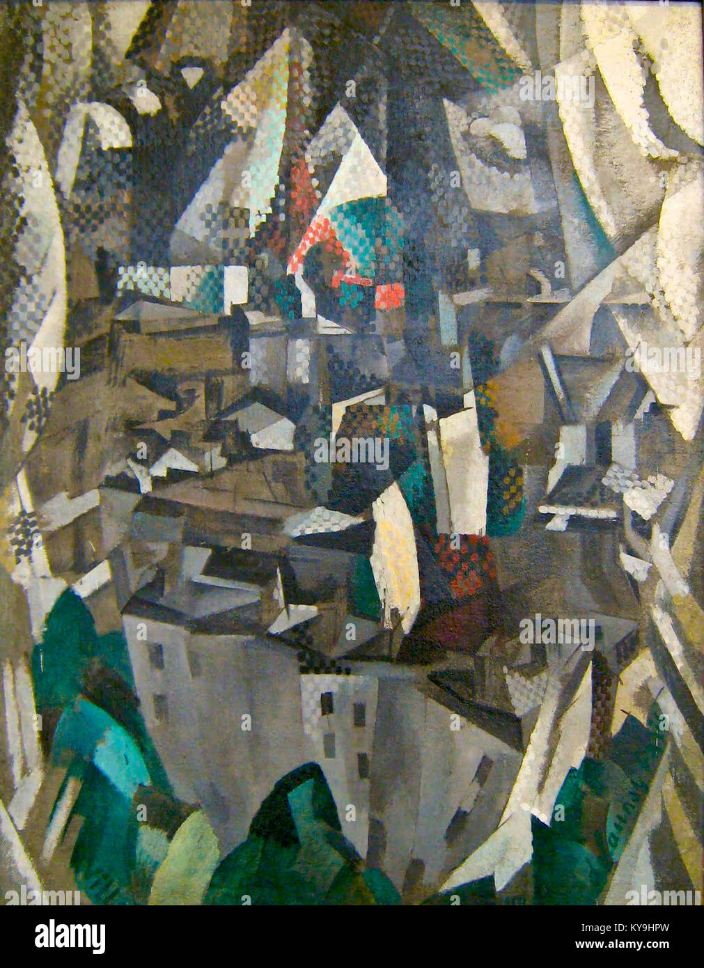 Robert Delaunay, 1910, la ville no. 2, huile sur toile, 146 x 114 cm, Musée National d'Art Moderne, Centre Georges Pompidou, Paris Banque D'Images