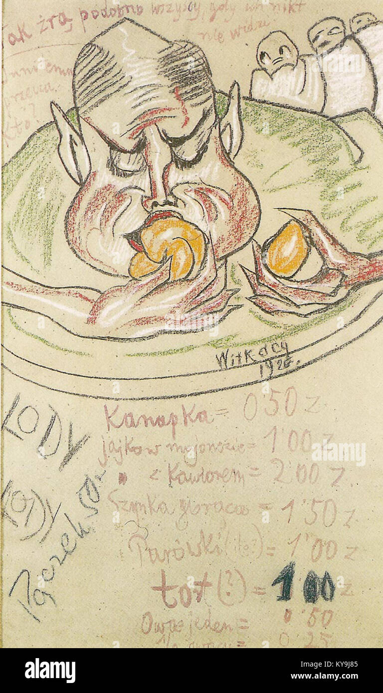 Cette œuvre de Witkacy, artiste polonaise, explore des thèmes abstraits ou expressionnistes, illustrant le comportement et la perception humains sous forme visuelle. Banque D'Images