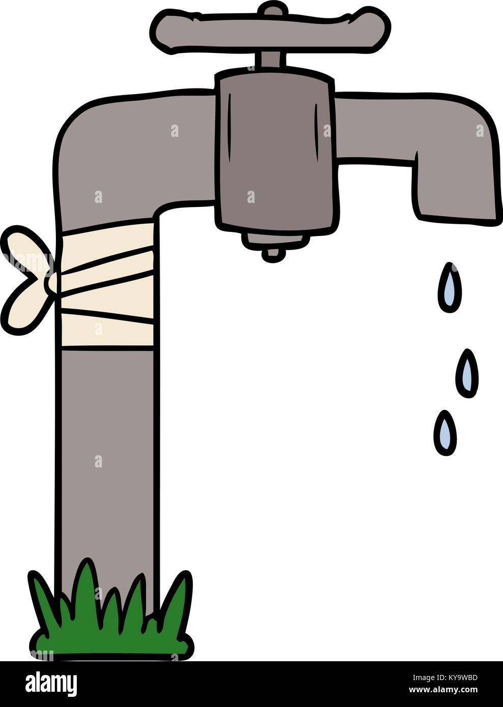 Vieux dessin animé d'un robinet d'eau Image Vectorielle Stock - Alamy