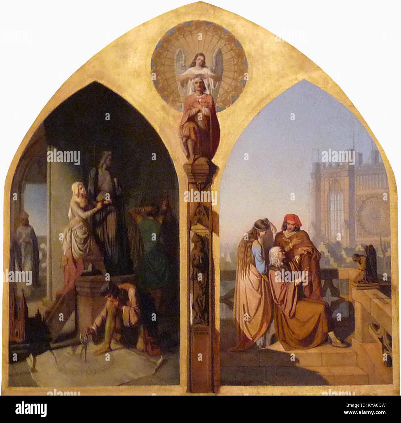 Théophile Schuler, artiste français, a collaboré avec l'architecte Erwin von Steinbach au XIXe siècle, contribuant à des œuvres artistiques et architecturales historiques et néo-gothiques. Banque D'Images