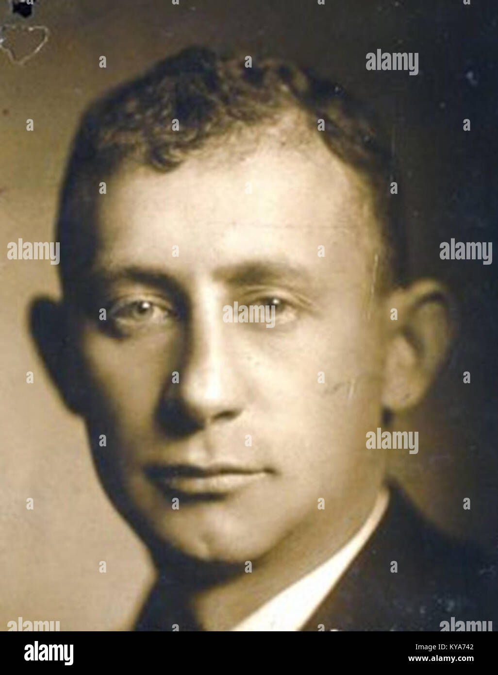 Ce portrait montre Peti Sándor à environ 20 ans, probablement un individu important dans l'histoire ou la culture hongroise. L'image reflète le style et la mode de l'époque en Hongrie. Banque D'Images