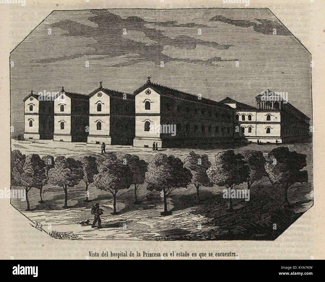 Vista del hospital de la Princesa, en el Semanario Pintoresco Español Banque D'Images