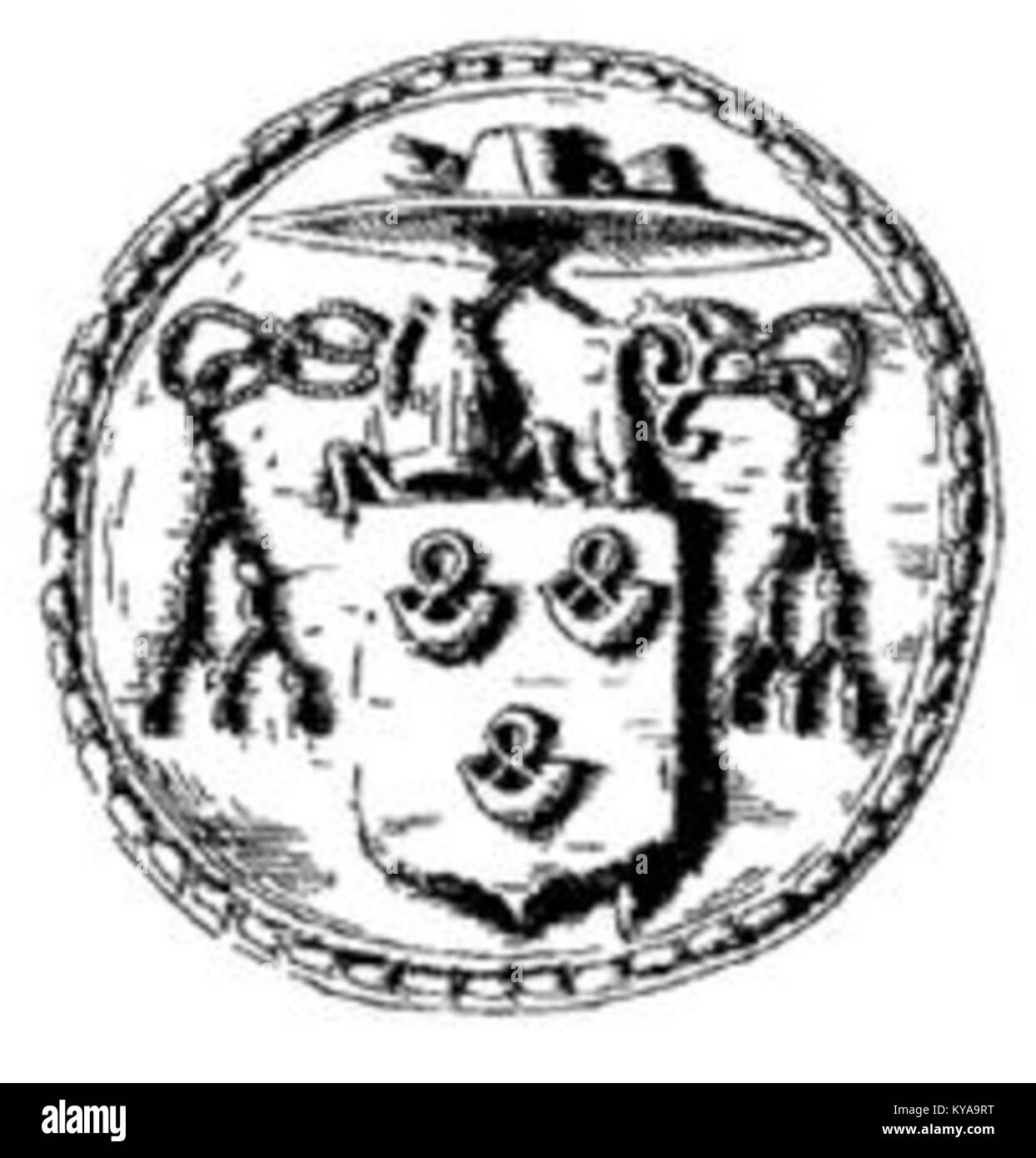 Le sceau de François de Nesmond, démontrant l'insigne officiel et le symbole de l'autorité de la figure historique de son époque. Banque D'Images