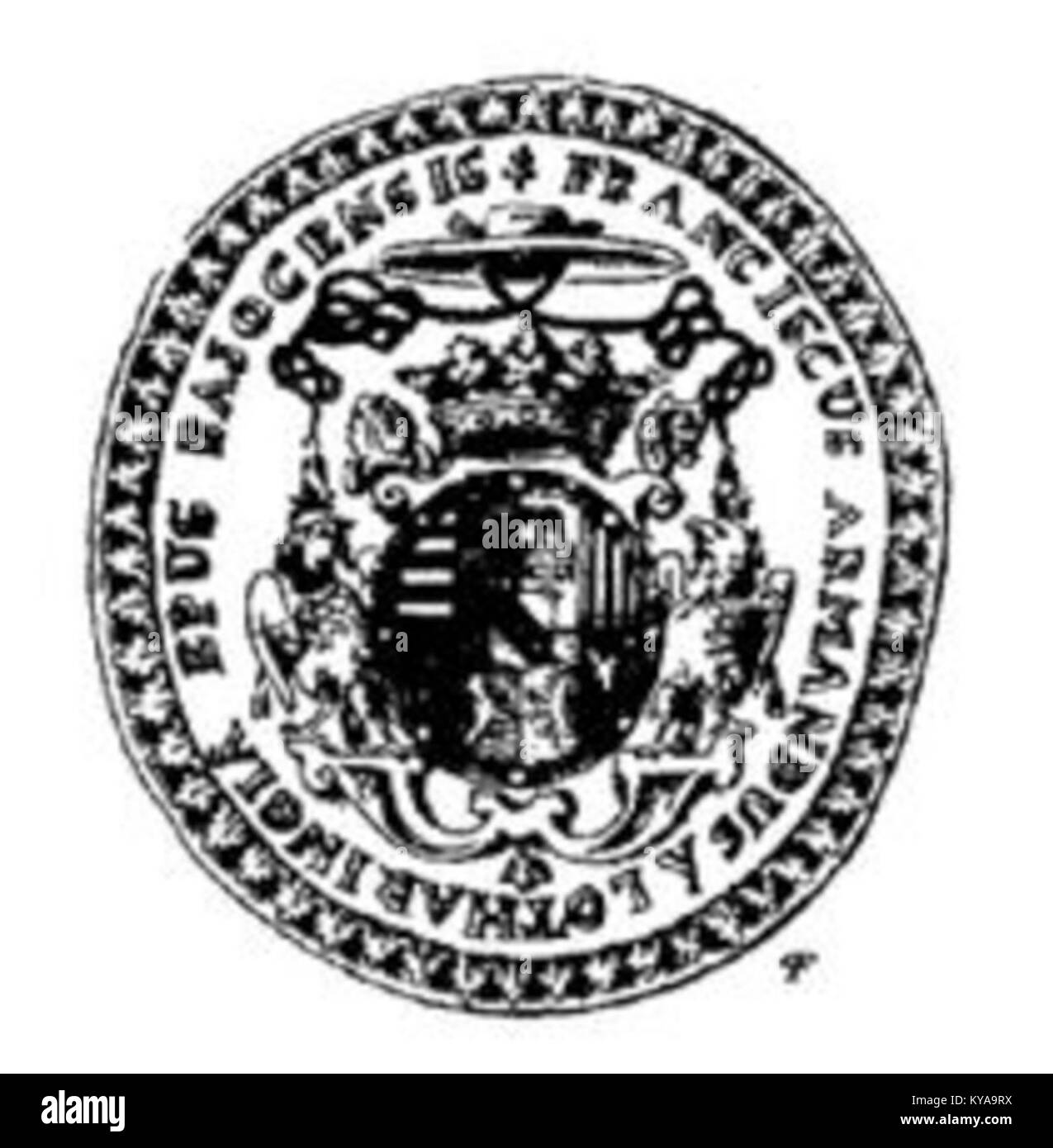 Sceau de François-Armand de Lorraine-Armagnac, emblème officiel utilisé à des fins d'authentification et de légalité dans un contexte historique européen. Banque D'Images