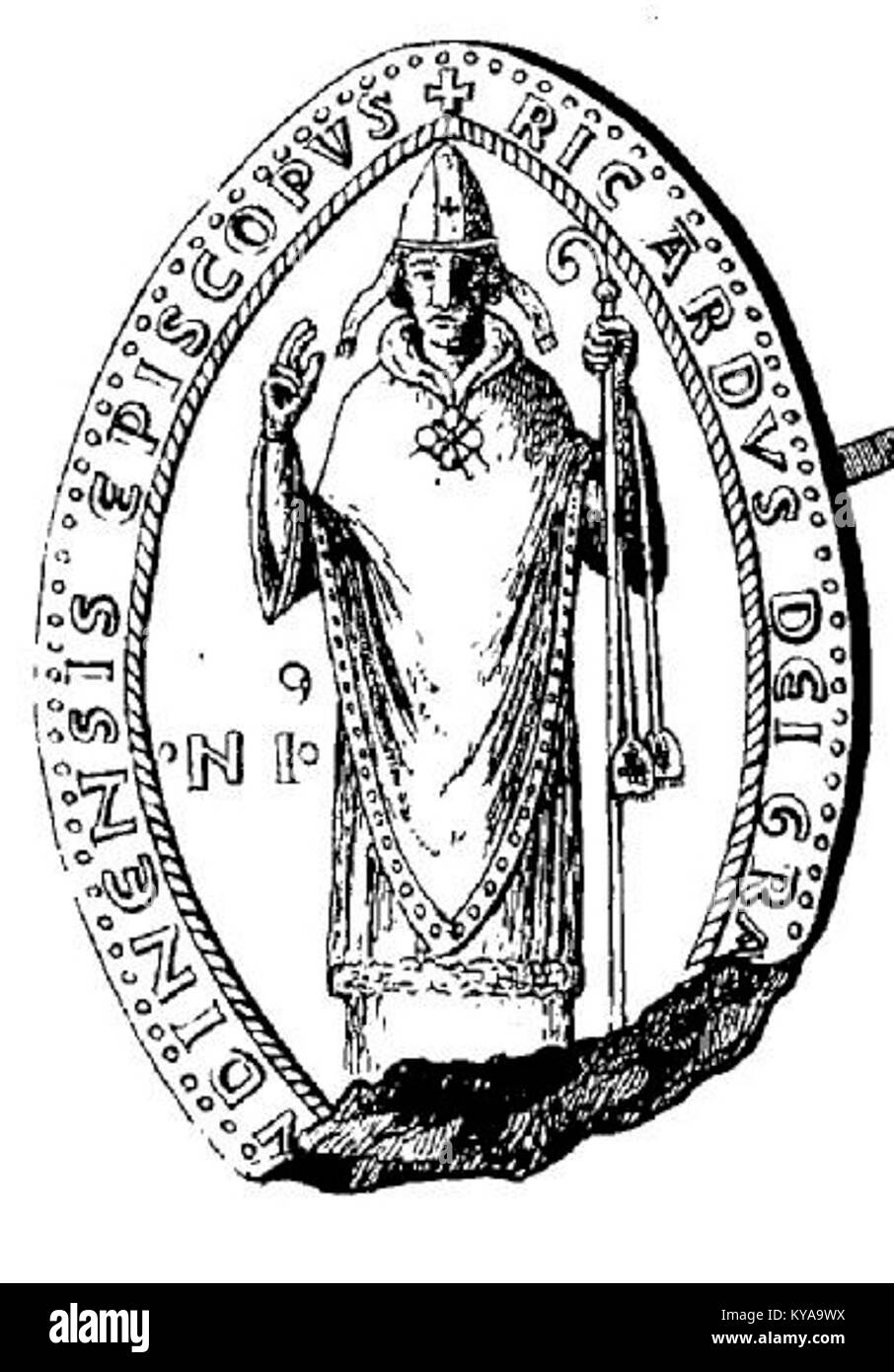 Sceau de Richard, évêque de Winchester Banque D'Images