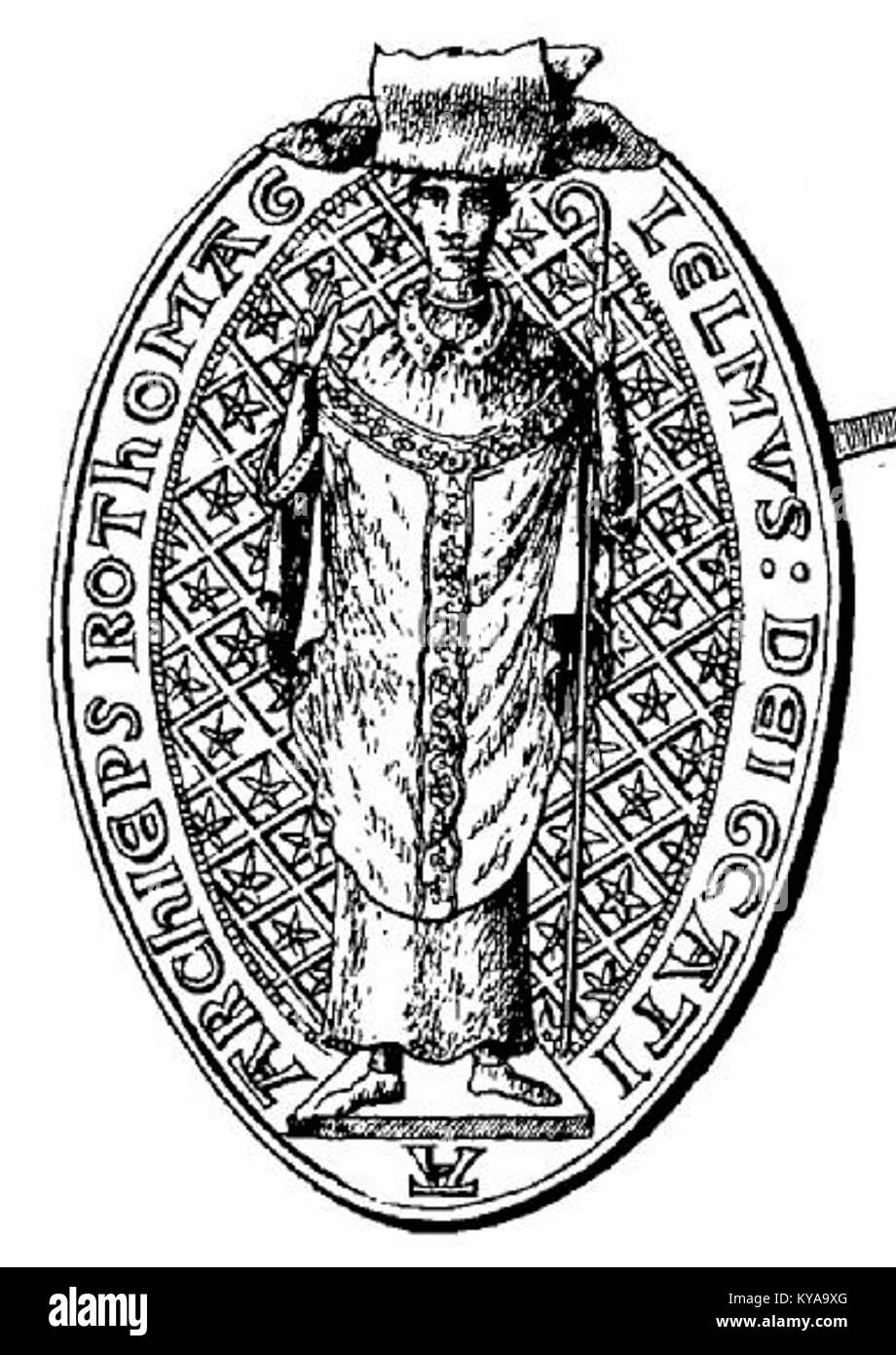 Le sceau de Guillaume bonne-Âme, représentant l'insigne officiel et l'autorité de cette figure historique de son époque. Banque D'Images