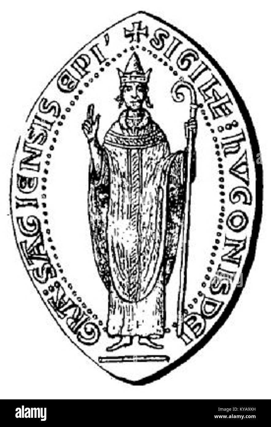 Sceau d'Hugues II, évêque de Sées Banque D'Images
