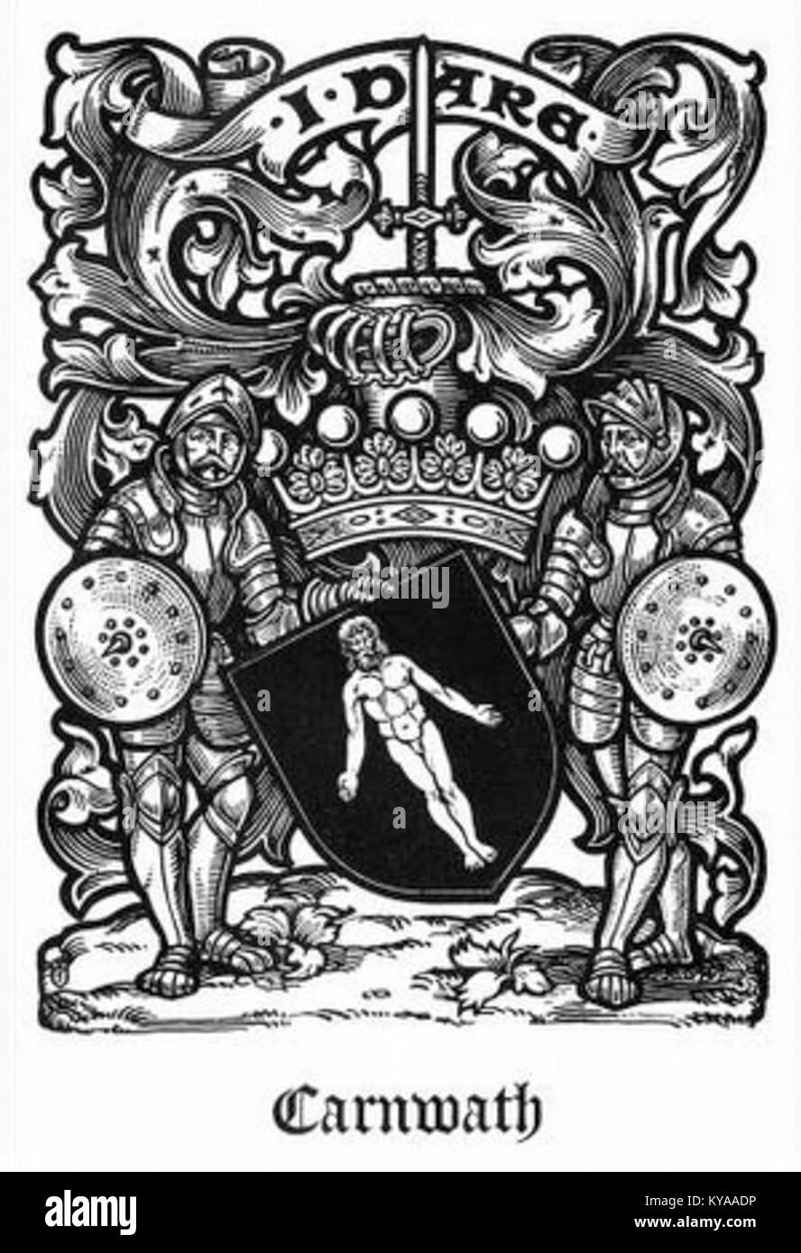 Les armoiries de la famille Carnwath, présentées dans « The Scots Peerage », représentent la lignée noble écossaise, l'histoire familiale et la tradition héraldique. Banque D'Images