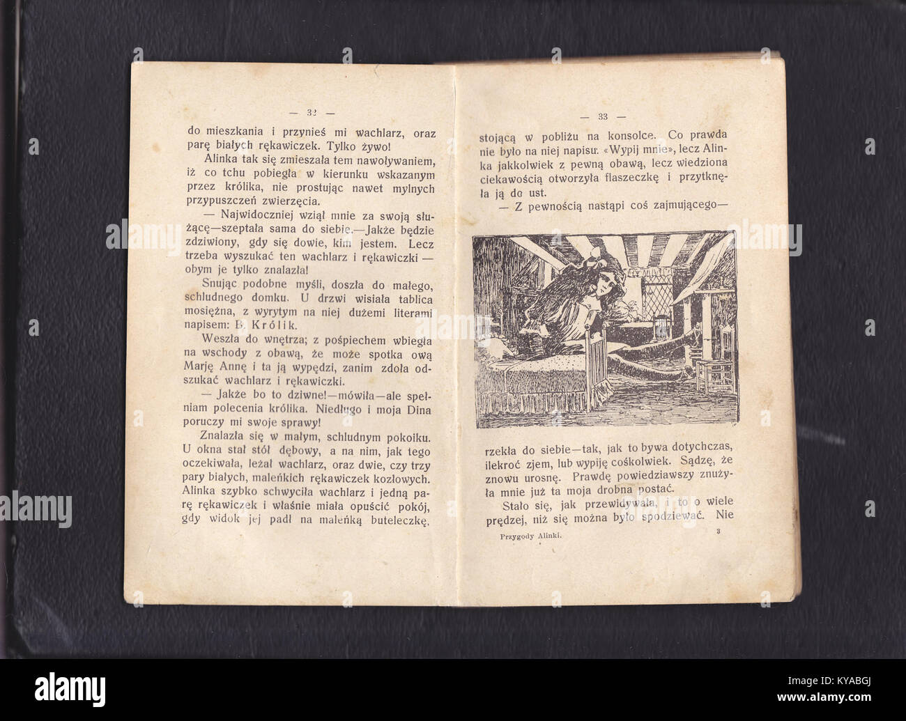 Ceci est une édition polonaise de *Przygody Alinki w Krainie Cudów* (les aventures d'Alinka au pays des merveilles), un livre pour enfants publié pour la première fois en 1910. C'est une traduction ou une adaptation de *Alice au pays des merveilles*, reflétant les pratiques d'édition polonaises du début du XXe siècle et la littérature pour enfants. Banque D'Images
