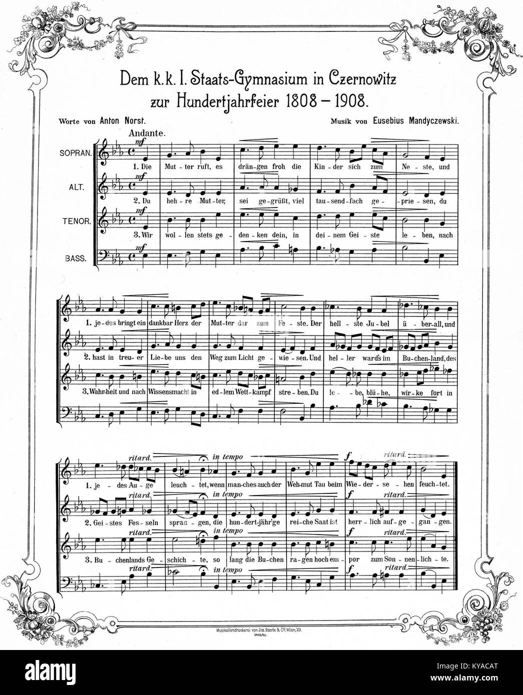 Le Staats-Gymnasium de Czernowitz est un établissement d'enseignement historique lié à Norst Mandyczewski, contribuant au développement académique de la région. Banque D'Images