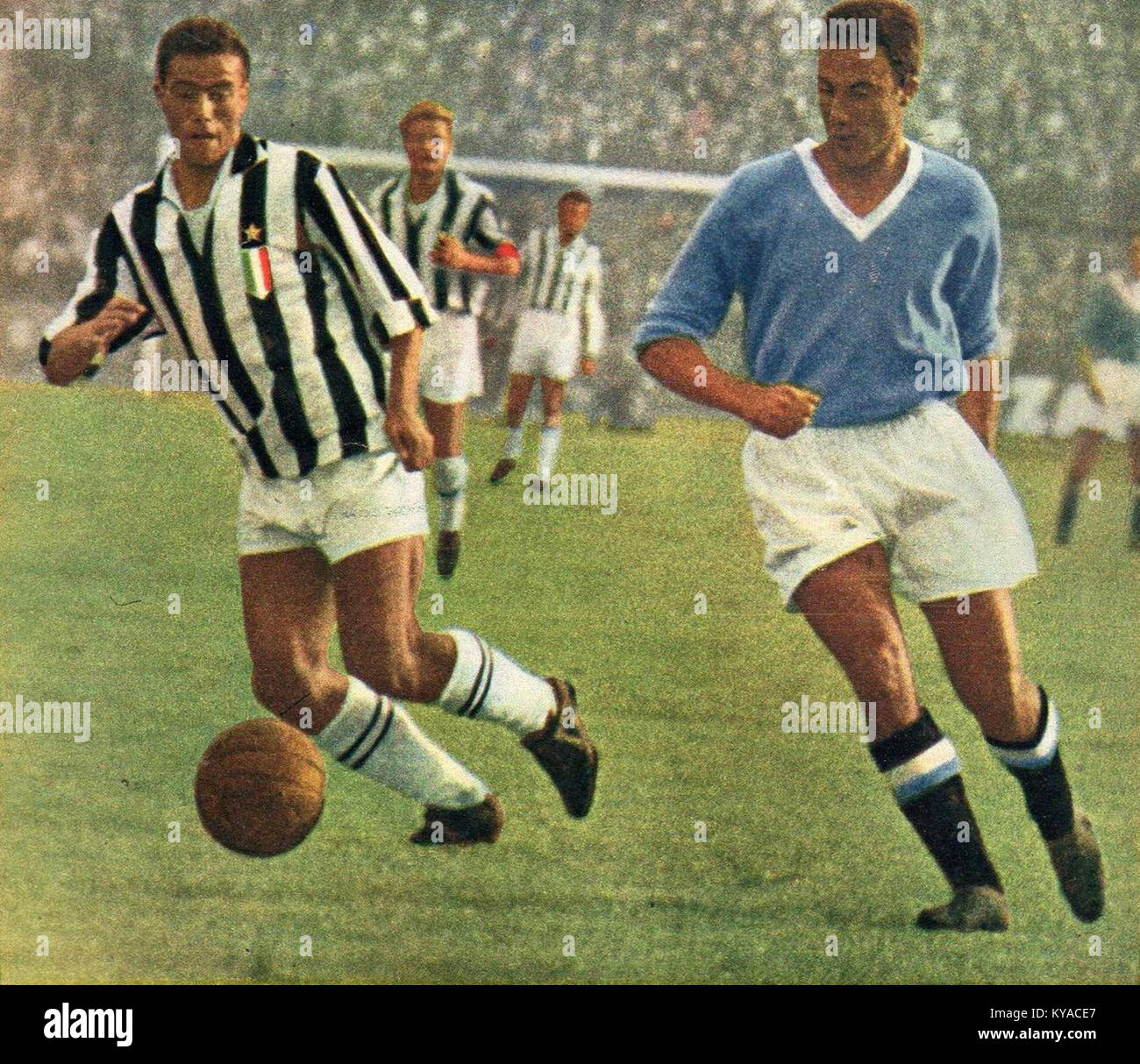 Serie A 1958-1959 - Juventus v Napoli - Bruno Nicolè & Guglielmo Costantini Banque D'Images