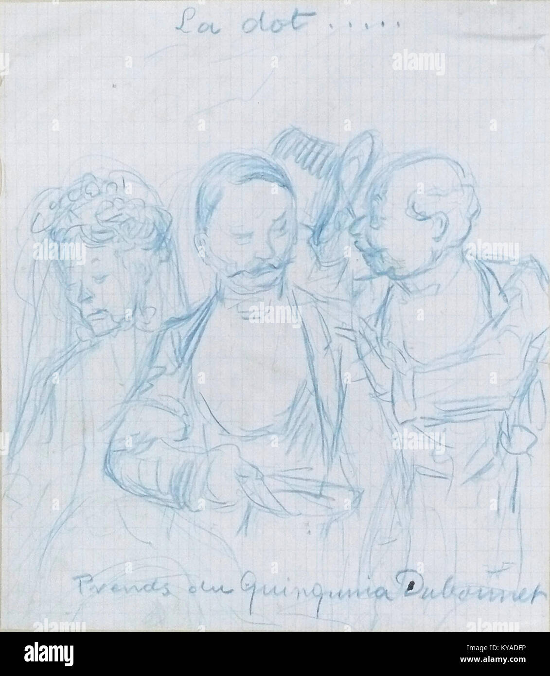 'La Dot' de Willette A. est une publicité française du début du XXe siècle pour Dubonnet. Le design souligne le style de l'art commercial français de cette période, mettant en valeur des couleurs vives et une typographie élégante, qui ont été des éléments clés de la publicité par affiches au début des années 1900 Banque D'Images