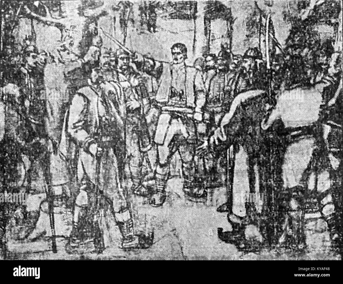 Photographie de l'Assemblée de 1934 à Orasac, documentant les mouvements politiques et sociaux, avec une signification historique. Banque D'Images