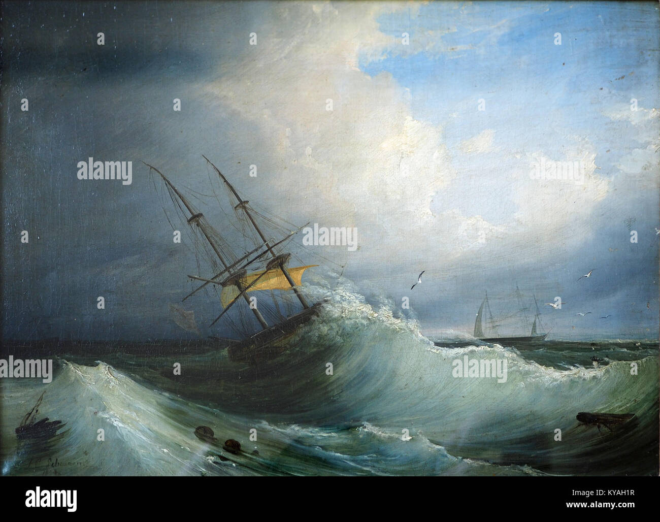 *Scheuren Bewegte See* (la mer tourbillonnante) est une œuvre d'art exposée au Musée Albert König. La pièce capture le mouvement dynamique de la mer, avec de puissants coups de pinceau et des vagues tourbillonnantes, reflétant à la fois l'intensité et la beauté de l'océan. Banque D'Images