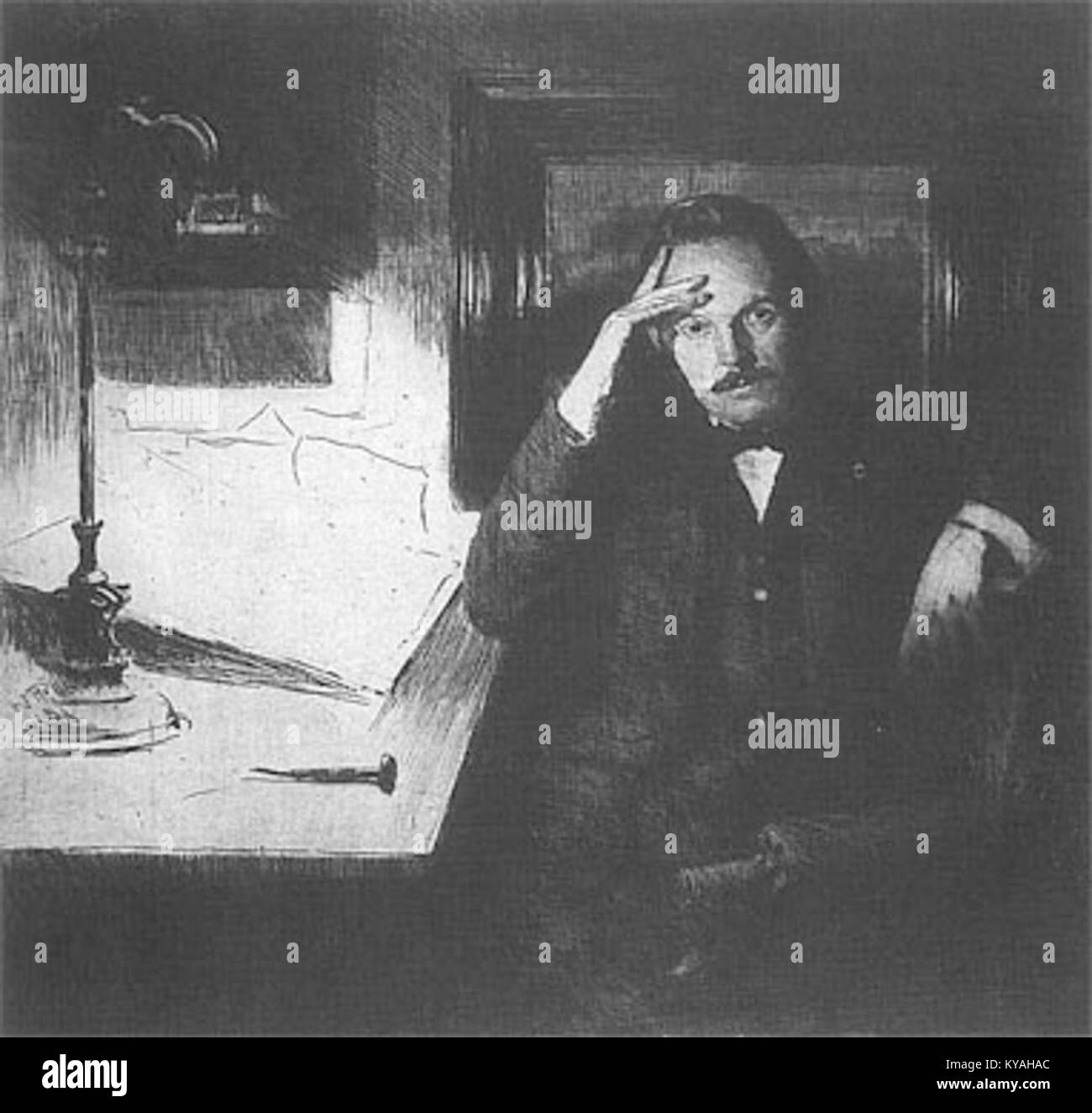 Schmutzer-Selbstporträt est un autoportrait de l'artiste Schmutzer. L'œuvre montre la capacité de l'artiste à capturer la personnalité et la profondeur émotionnelle à travers le portrait. Banque D'Images