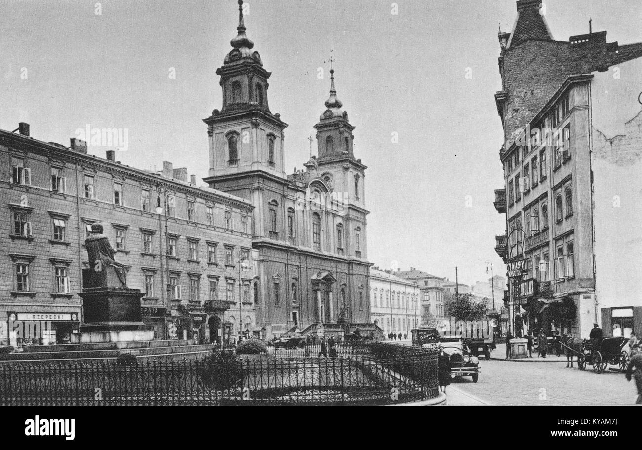 Je kościół św Pomnik Kopernika. Krzyża przed 1939 Banque D'Images