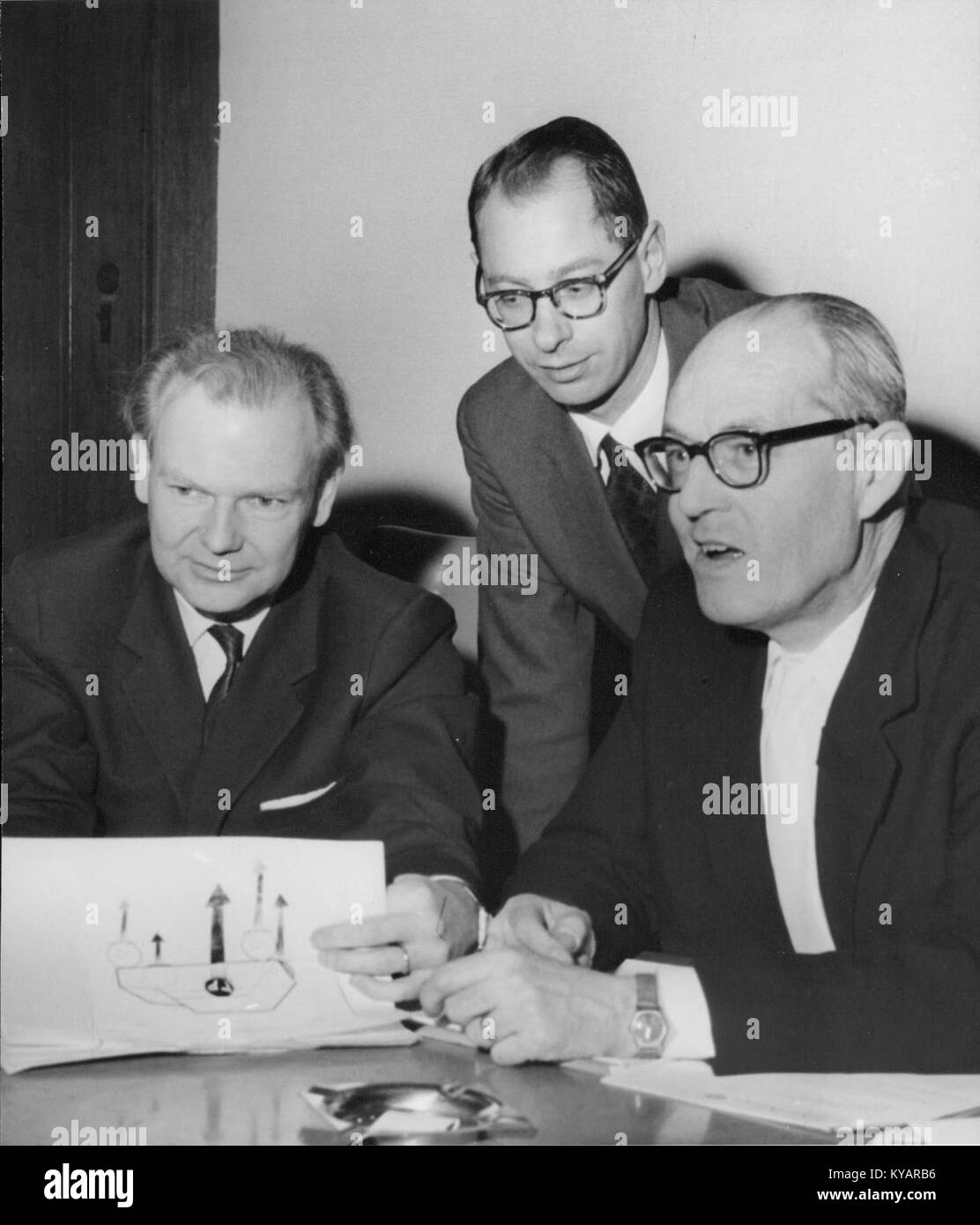 R Andréasson, C-G Hammarlund och B Björkman 1960 Banque D'Images