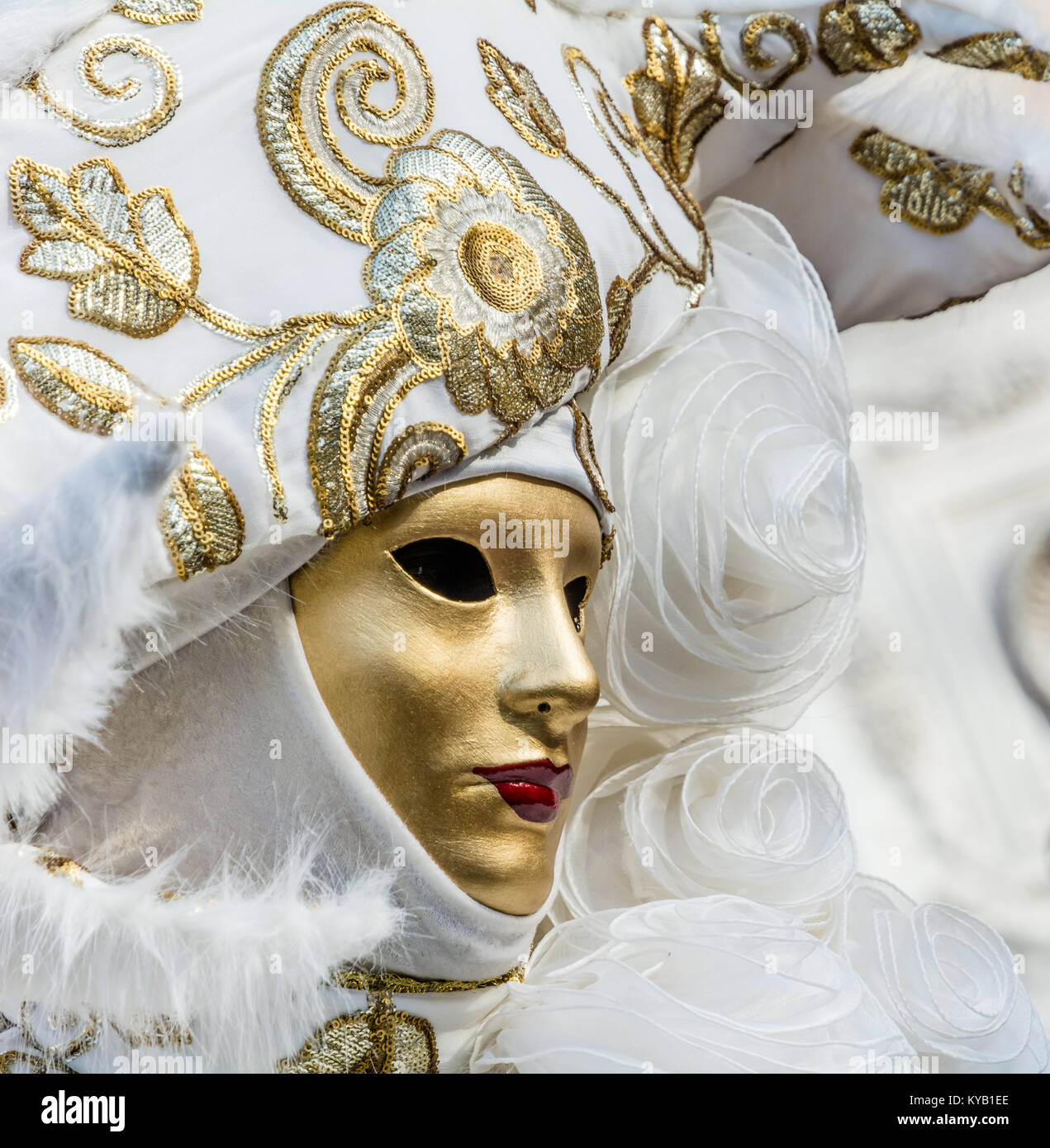 Masque de carnaval à Venise. Le Carnaval de Venise est un festival annuel de Venise, Italie. Le mot festival est célèbre pour ses masques élaborés. Banque D'Images