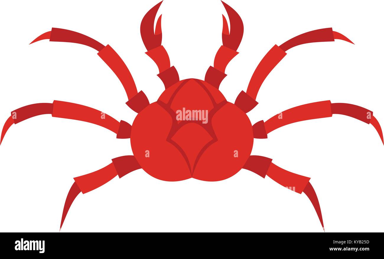 Le crabe royal rouge télévision icône isolé sur fond blanc vector illustration Illustration de Vecteur