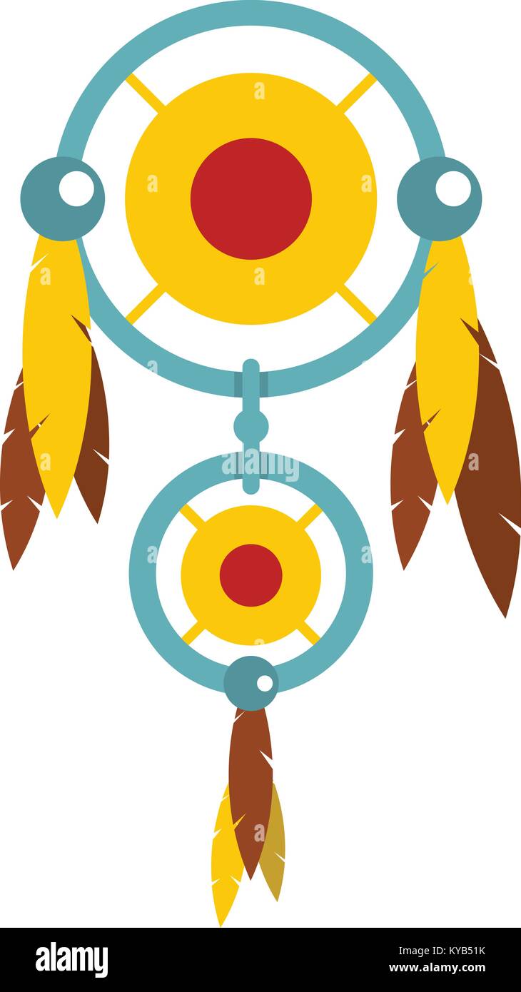 Dreamcatcher avec plumes colorées télévision icône isolé sur fond blanc vector illustration Illustration de Vecteur