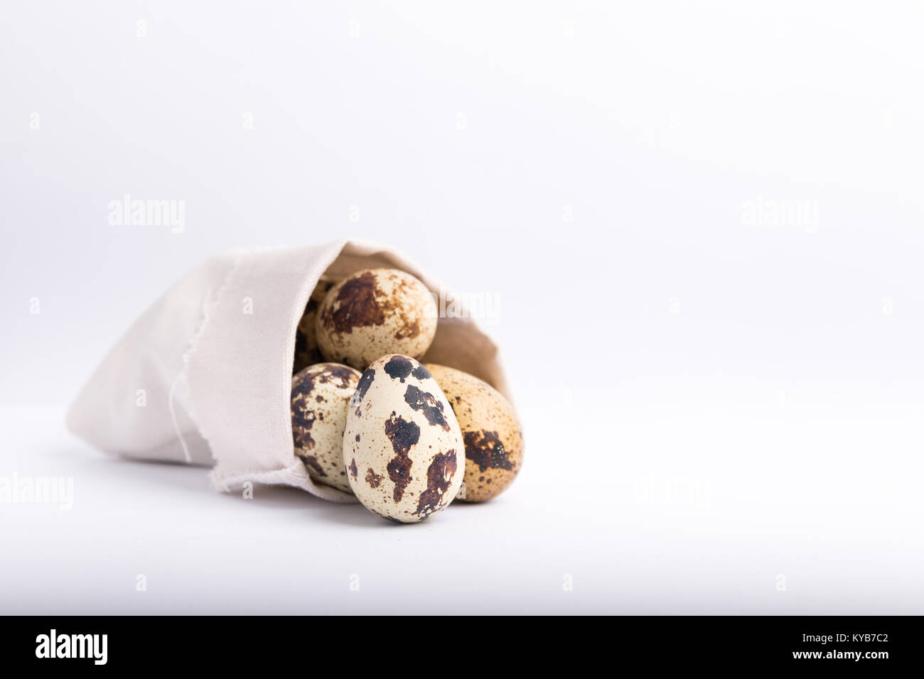 Oeufs de caille isolé sur fond blanc Banque D'Images