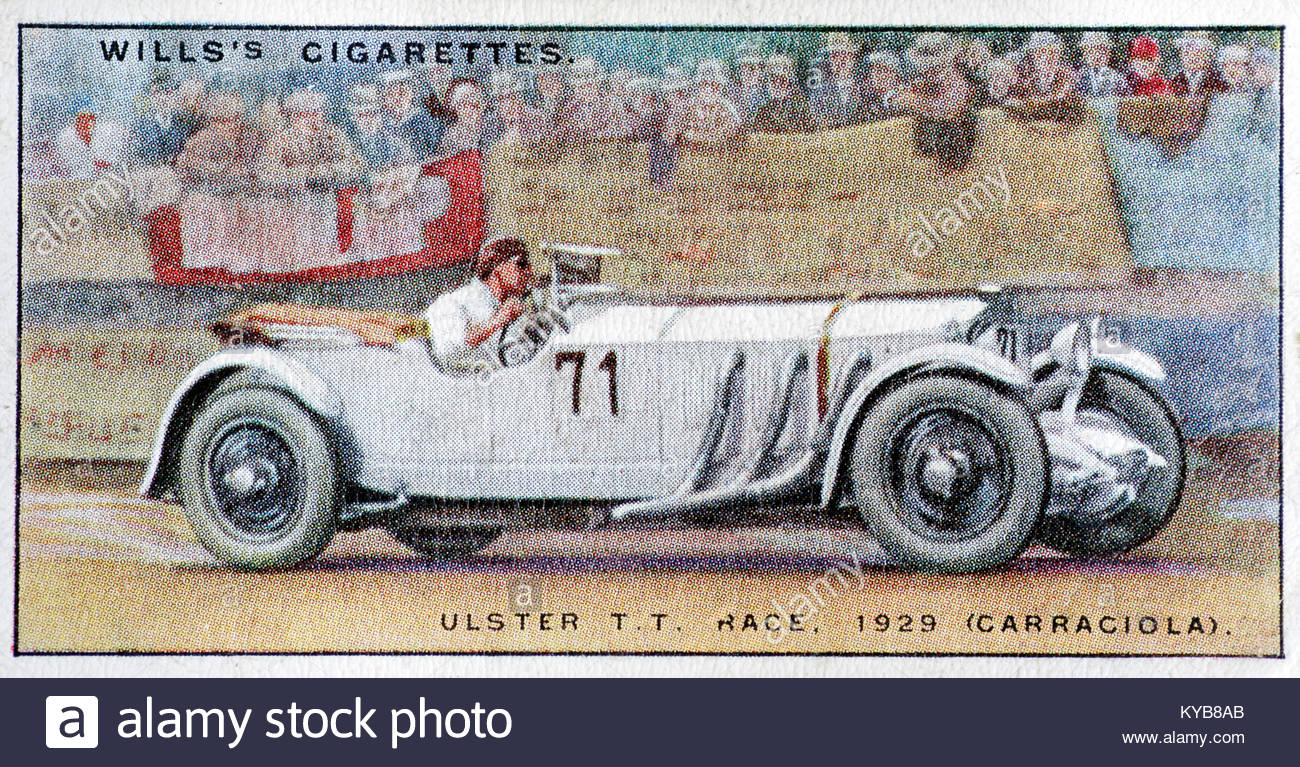 Rudolf Carraciola un champion européen pilote automobile allemand des années 1920 et 1930 illustré roulant à la course en 1929 Ulster T.T. Banque D'Images