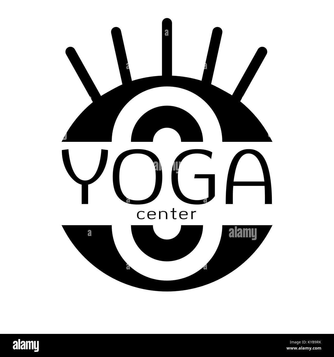 Logo Yoga, vector icône, emblème de yoga center. Image stylisée de l'œil isolé sur fond blanc Illustration de Vecteur