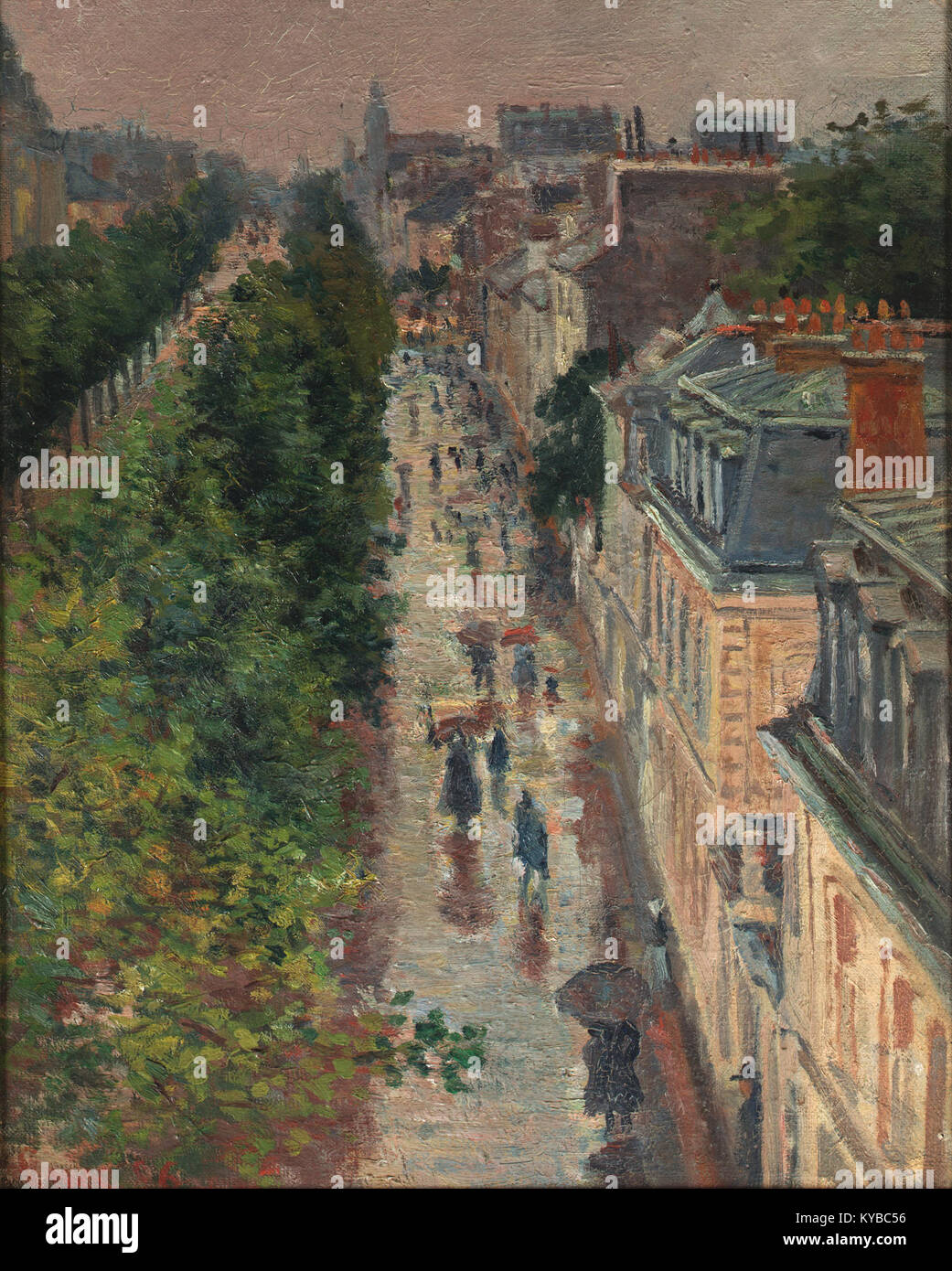Le tableau de Maximilien Luce de 1896, « scène de Rue à Paris », dépeint une scène de rue parisienne, capturant la vie urbaine et l'atmosphère sociale de la fin du XIXe siècle. Banque D'Images