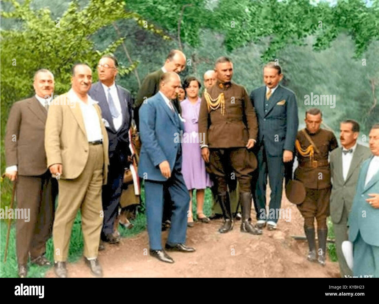 Mustafa Kemal Atatürk avec ses amis Banque D'Images