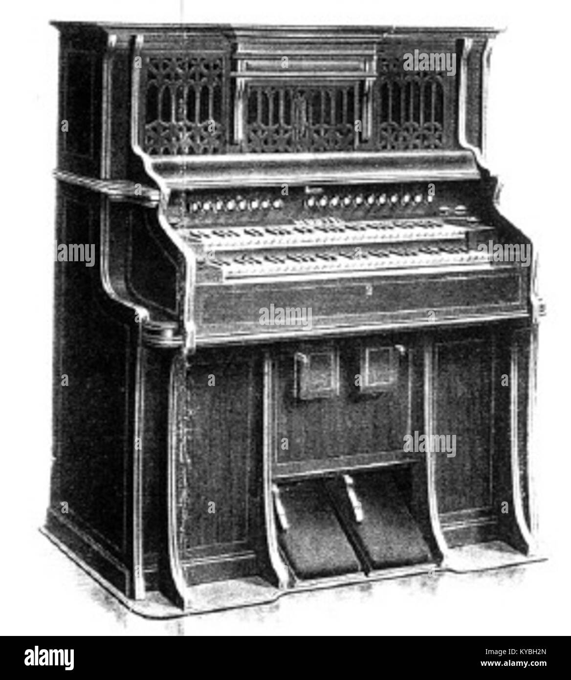 Le Mustel orgue-Célesta est un instrument hybride unique combinant un orgue et un céleste, mélangeant les sons des deux pour créer un effet musical distinct. Banque D'Images