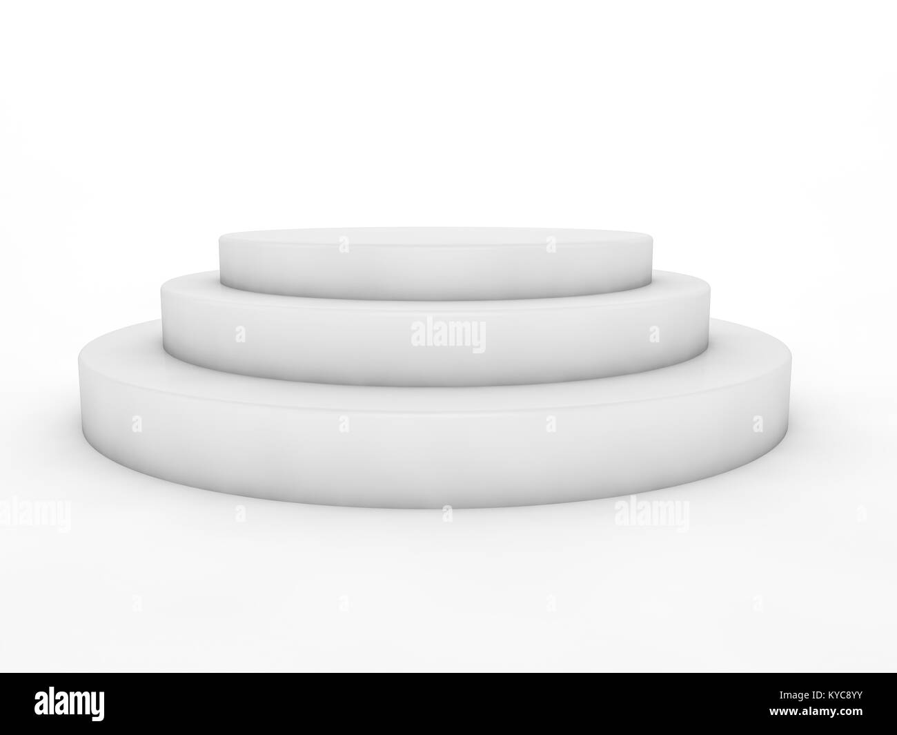 Isolé sur un piédestal blanc gagnants. Le rendu 3D Banque D'Images