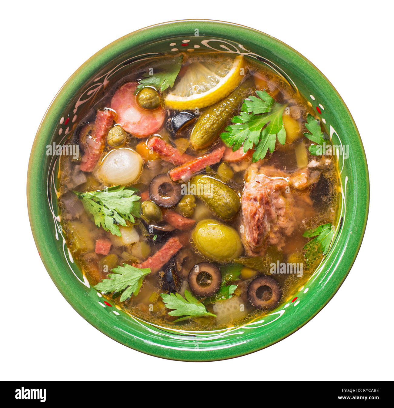 Soupe solianka isolated Banque D'Images