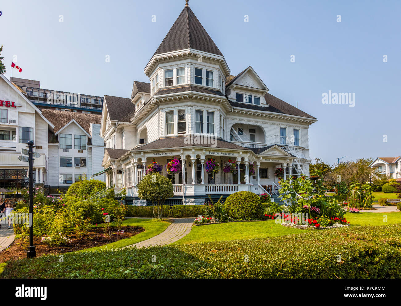 Le Pendray Inn et salon de thé anciennement Gatsby Mansion à Victoria Canada Banque D'Images