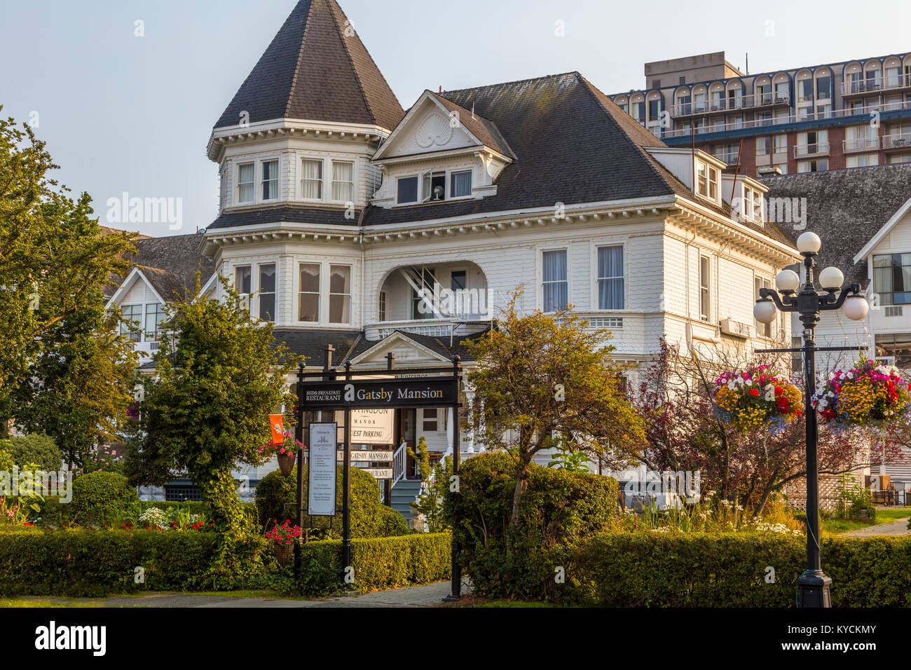 Le Pendray Inn et salon de thé anciennement Gatsby Mansion à Victoria Canada Banque D'Images