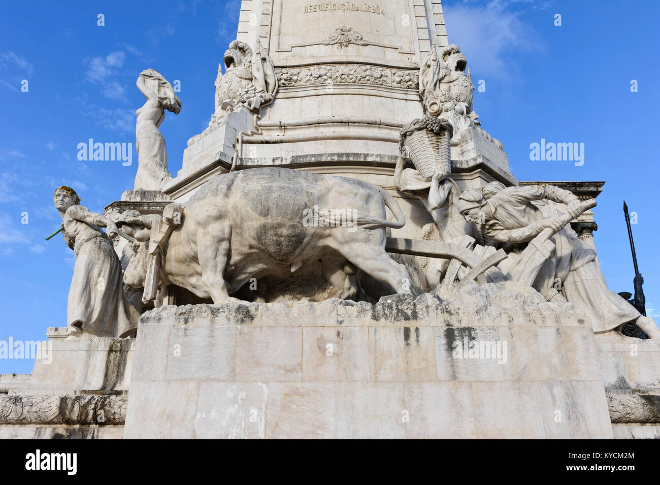 Monument de Sebastião José de Carvalho e Melo, 1er marquis de Pomba, construit entre 1917 et 1934 et créé par Adães Bermudes, António Couto Banque D'Images