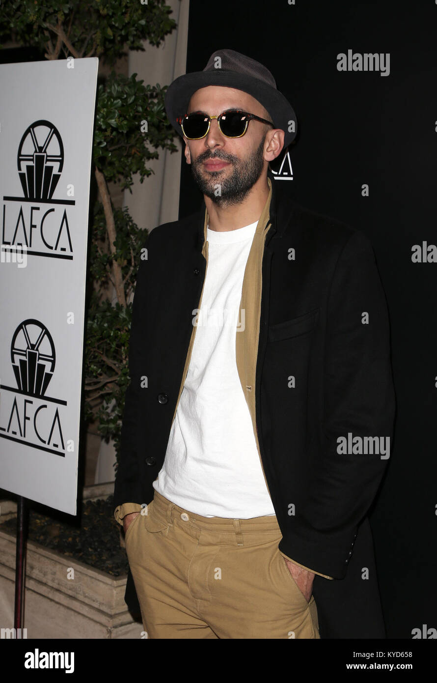 Century City, CA. 13 Jan, 2018. JR, 43e assemblée annuelle à Los Angeles Film Critics Association Awards à Century City, Californie le 13 janvier 2018. Credit : Faye Sadou/media/Alamy Punch Live News Banque D'Images
