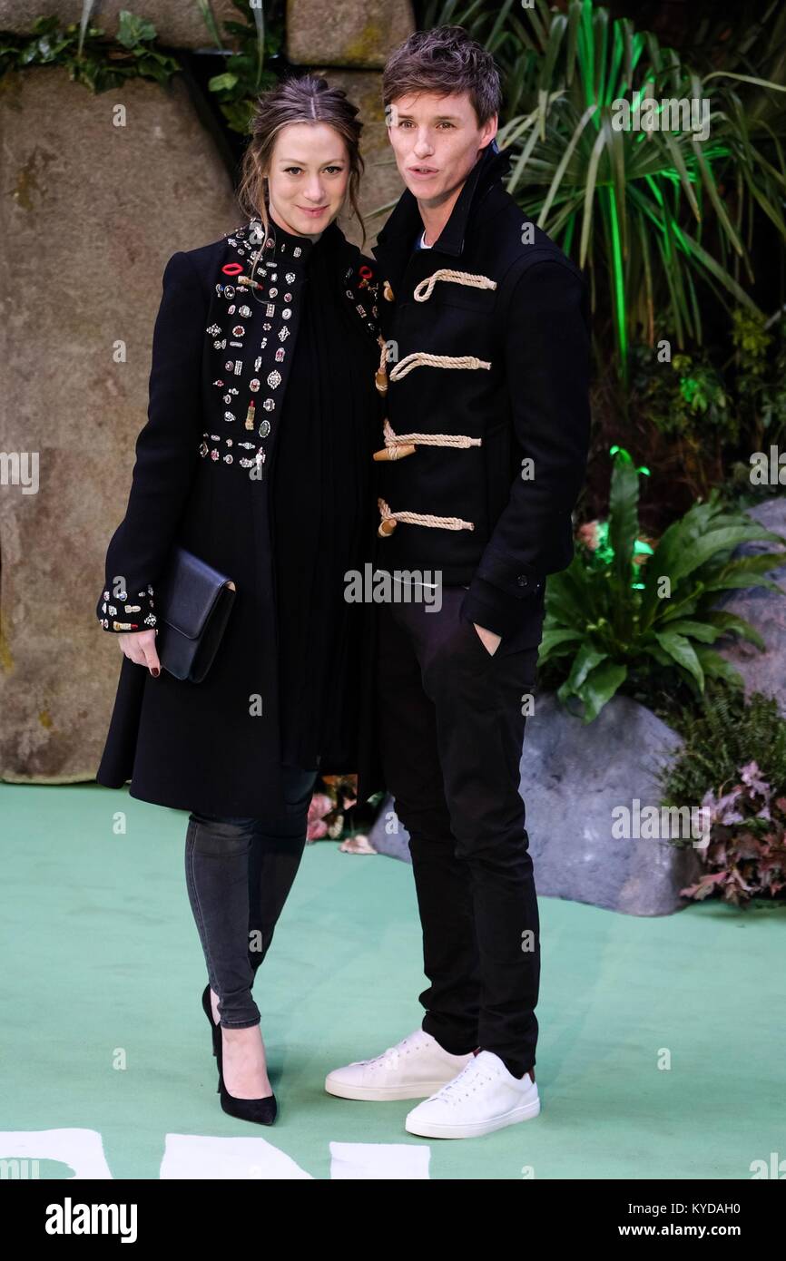 Londres, Royaume-Uni. 14Th Jan, 2018. Taylor Lautner et Hannah Bagshawe assiste à la première mondiale de l'homme à BFI IMAX. Sur la photo : Hannah Bagshawe, Eddie Redmayne. Credit : Julie Edwards/Alamy Live News Banque D'Images