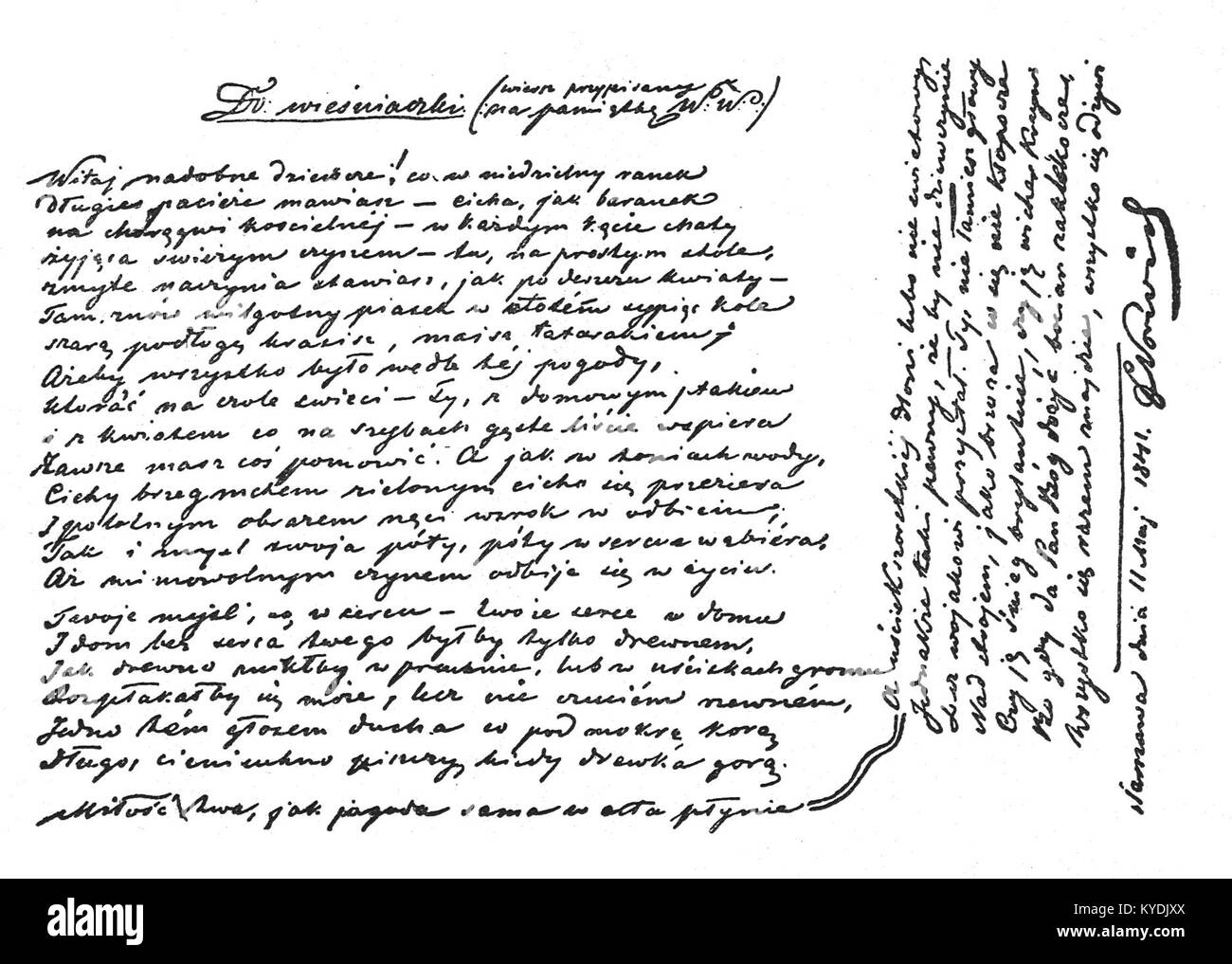 La page 126 de PL Dzieła Cypriana Norwida comprend un autographe de Cyprian Norwid et un poème intitulé "do wiesniaczki" ("à la paysanne"), reflétant son style poétique et les thèmes de l'identité polonaise et des commentaires sociaux. Banque D'Images