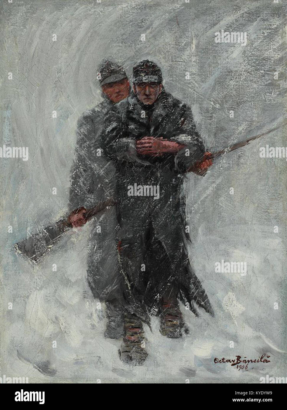 Un tableau intitulé 'le transfuge' par Octav Bancila, créé en 1906. L’œuvre décrit les thèmes de la défection et l’intensité émotionnelle entourant une décision aussi importante. Banque D'Images