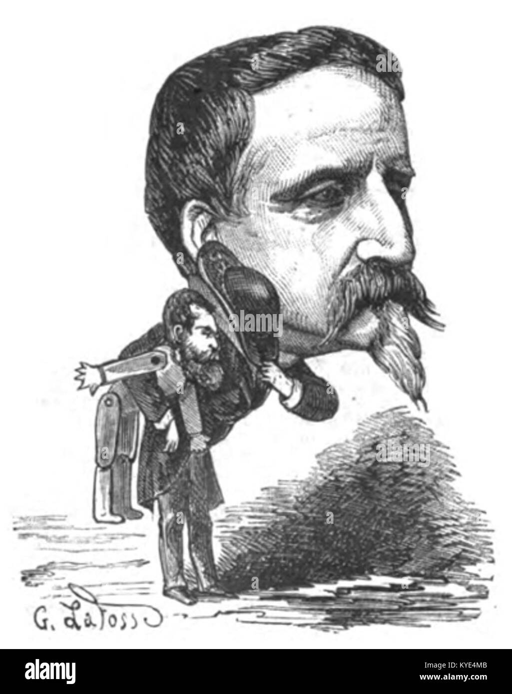 Portrait d'un individu présenté dans la 19e édition du Trombinoscope, une publication du 19e siècle compilant des portraits et des biographies de personnages notables. Banque D'Images