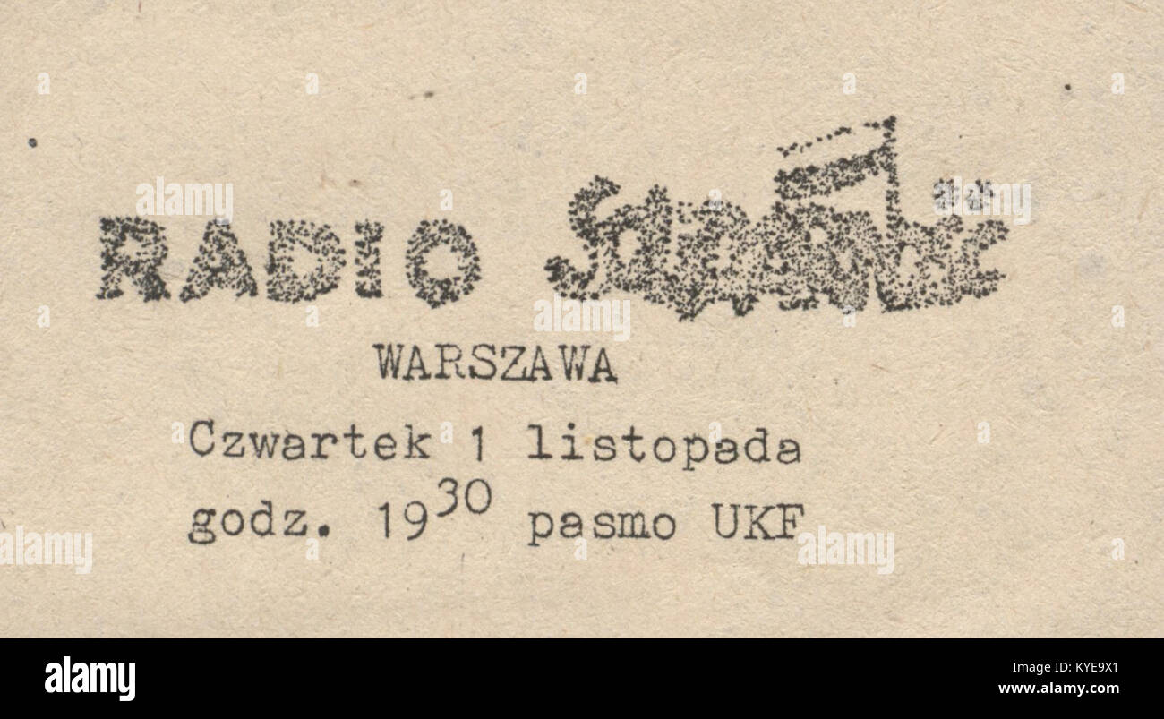 Brochure de Radio Solidarność, Varsovie, Pologne, représentant le mouvement solidarité des années 1980, l'activisme politique et les efforts en faveur de la réforme démocratique. Banque D'Images