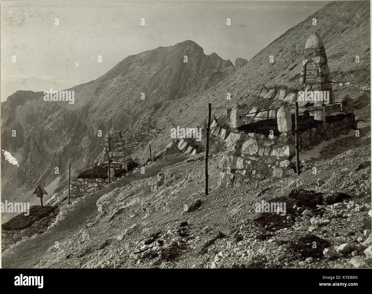 Tombes de sous-officiers sur le terrain auxiliaire du KRN, documentant les pratiques funéraires militaires et commémorant les soldats dans un contexte de conflit européen. Banque D'Images