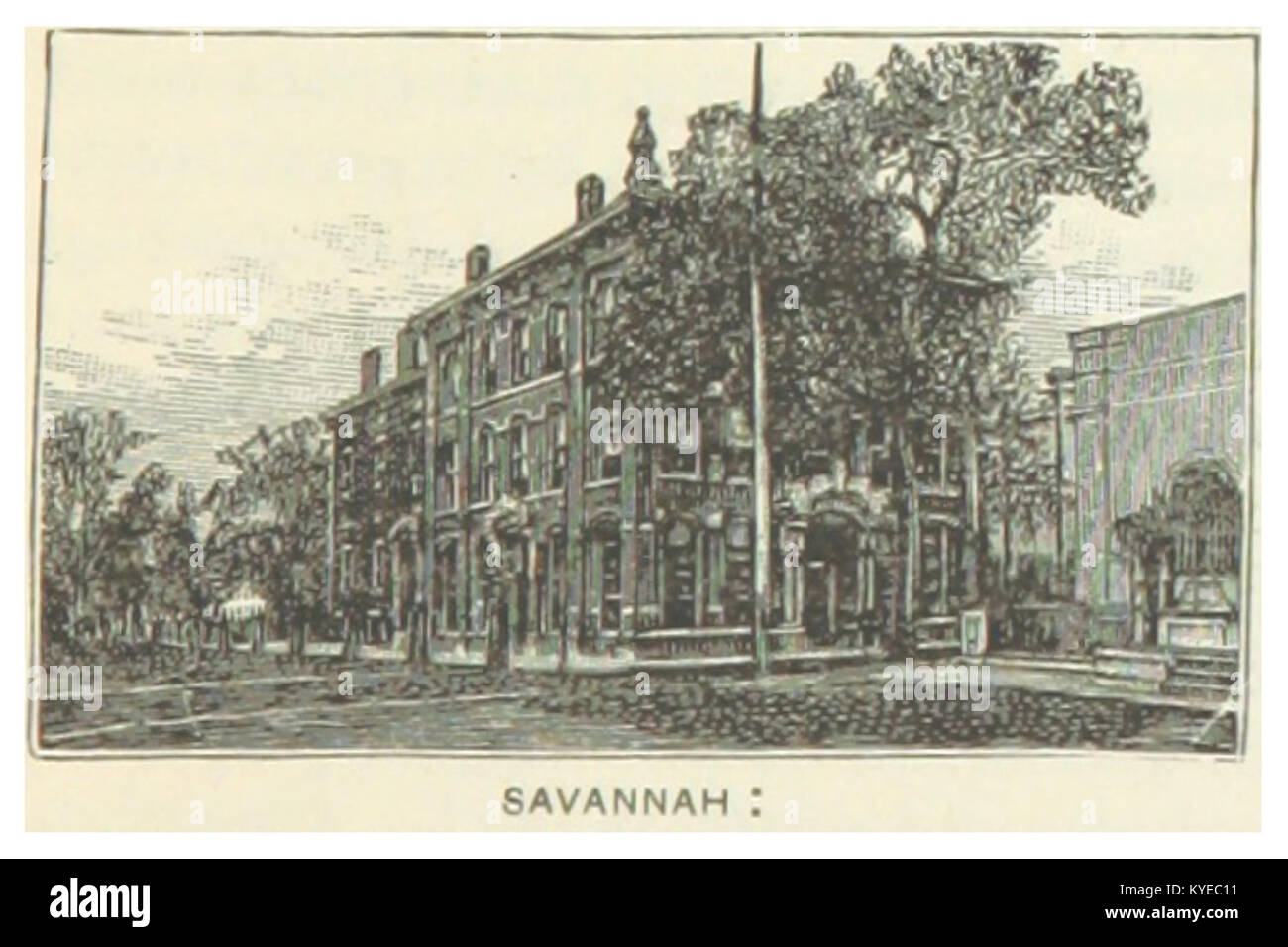 Une carte de 1891 représentant la rive sud de l'État de Géorgie près de Savannah, montrant la disposition géographique, les voies navigables et les développements régionaux de la période. Banque D'Images