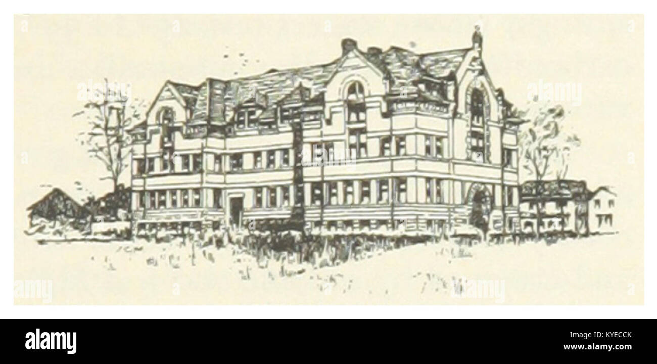 US-NE(1891) p527 Lincoln, Nebraska, campus de l'Université HALL Banque D'Images