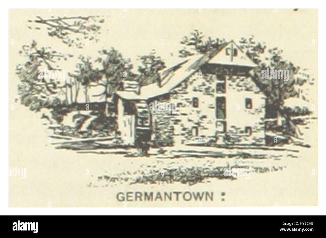US-PA(1891) p712 GERMANTOWN, PLUS VIEUX MOULIN EN PENNSYLVANIE Banque D'Images