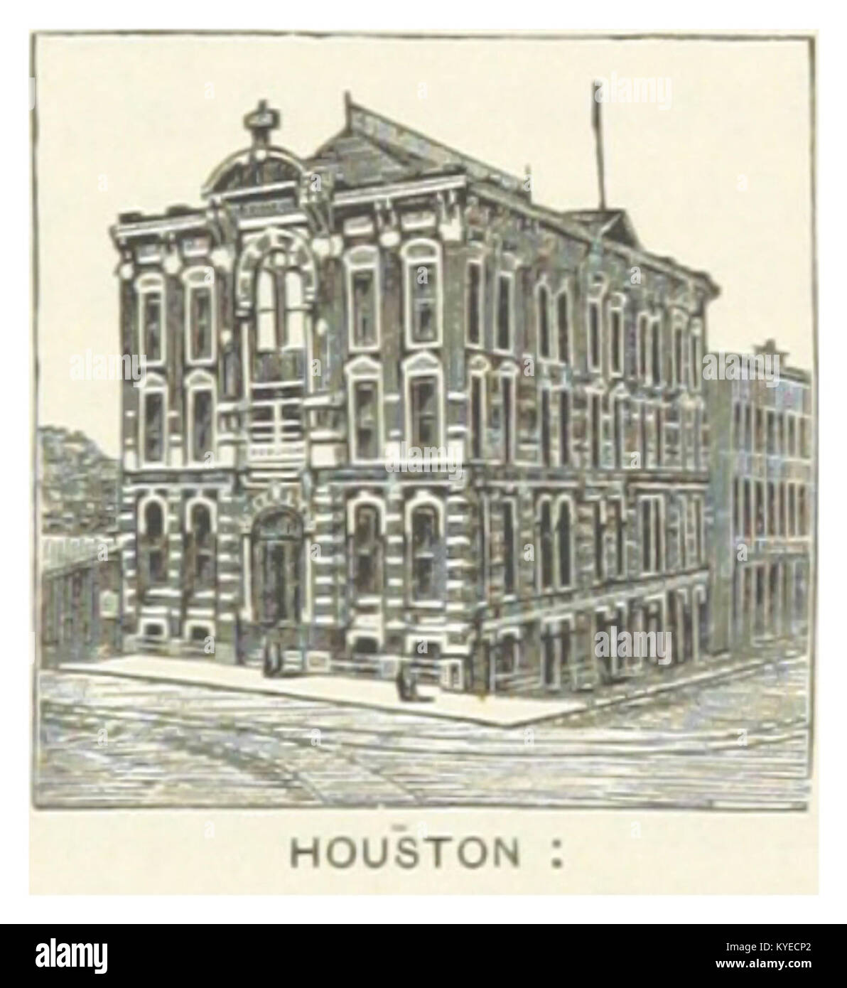 Cette photographie de 1891 montre le Houston Cotton Exchange, une institution clé dans le développement de l'industrie du coton au Texas. L’échange a joué un rôle important dans l’économie de la région à la fin du XIXe siècle. Banque D'Images