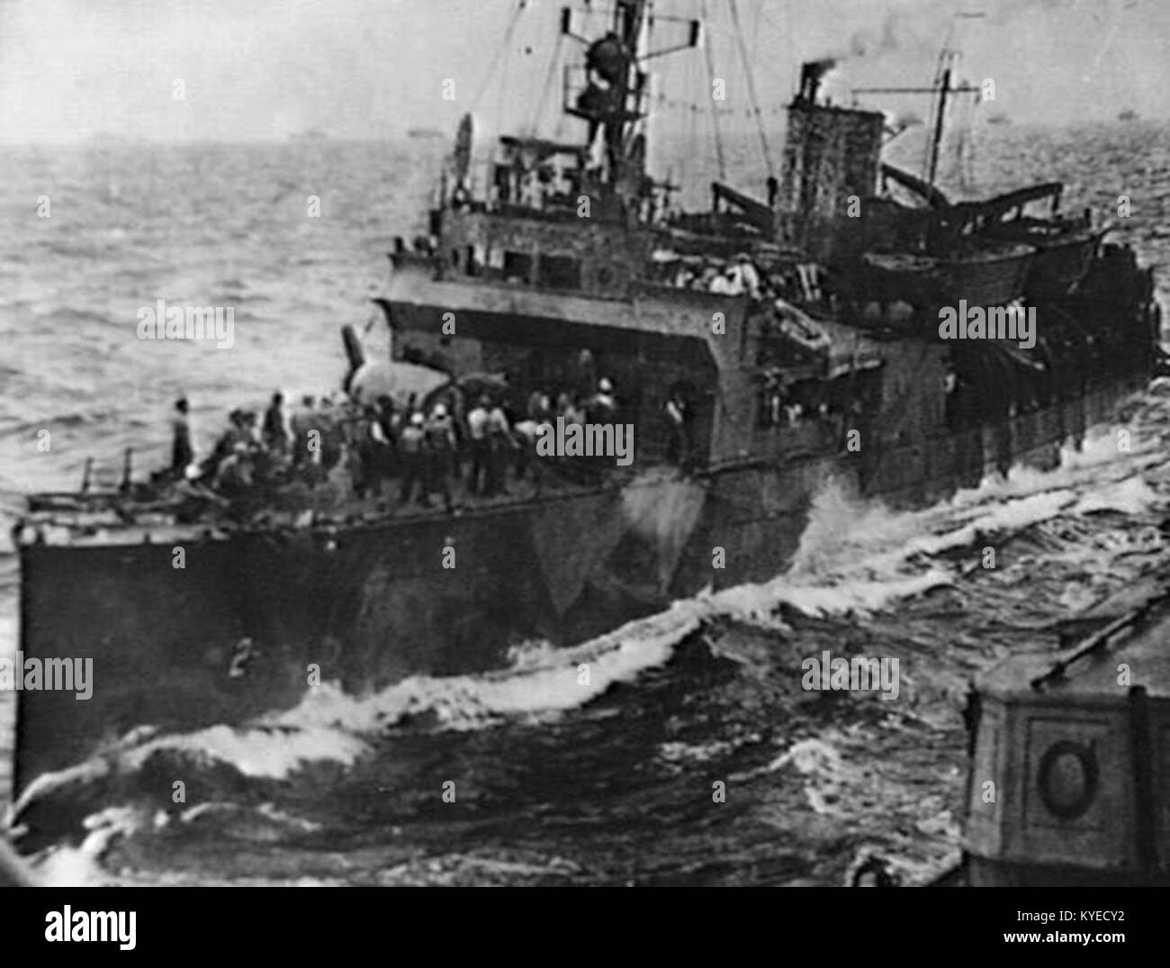 USS Colhoun (DPA-2) au large de Guadalcanal 1942 Banque D'Images